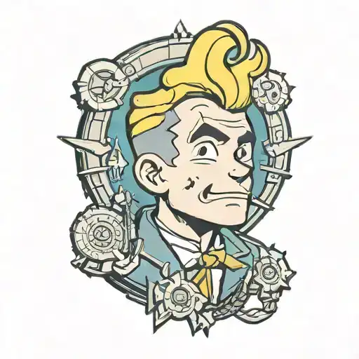 sleep token fallout vault boy tattoo design idea