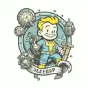 sleep token fallout vault boy tattoo design idea