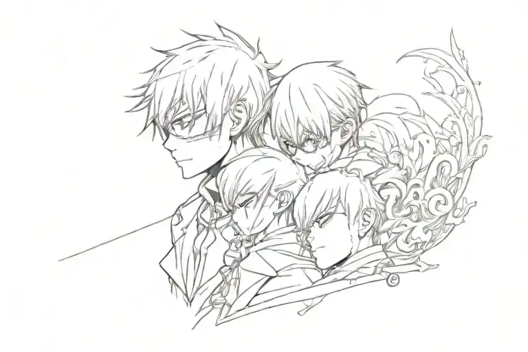 Sukuna and Kaneki tattoo design idea
