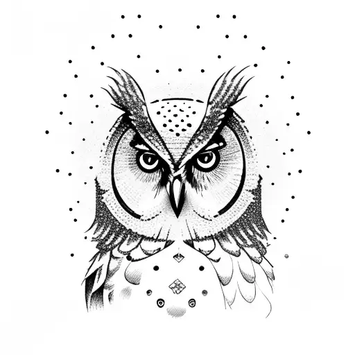Crystal Ball with Owl  tattoo design idea