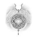 charm bracelet with celtic symbol for strength, a tribal sting ray, a tribal sun outline with the simba drawing in it tattoo design idea