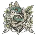 Snake and dagger tattoo design idea