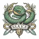 Snake and dagger tattoo design idea