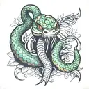 Snake and dagger tattoo design idea