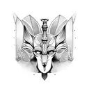 anubis and cerberus  tattoo design idea