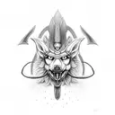 anubis and cerberus  tattoo design idea