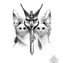 anubis and cerberus  tattoo design idea