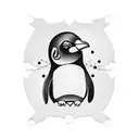 penguin playing handball  tattoo design idea
