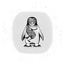 penguin playing handball  tattoo design idea