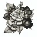 may, November ,June and august birth flowers tattoo design idea