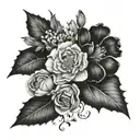 may, November ,June and august birth flowers tattoo design idea