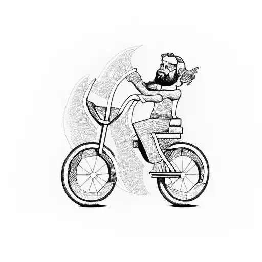 Jesus on a tricycle with a beer tattoo design idea