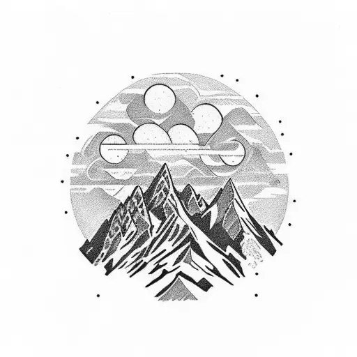 tatras mountain from slovakia with celtic lettering tattoo design idea