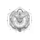 adept turning sandwatch upside down tattoo design idea