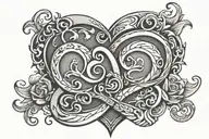  symbol for father and son mixed with symbol for love tattoo design idea