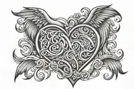  symbol for father and son mixed with symbol for love tattoo design idea