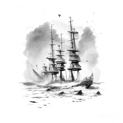 monument to the scuttled ships in Sevastopol tattoo design idea