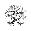 A minimalist tattoo of a psychology symbol combined with a tree, representing the connection between nature and the mind tattoo design idea