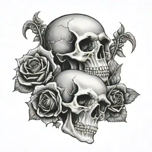 see no evil hear no evil speak no evil with skulls and roses  tattoo design idea