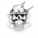 ghost ship with skull wearing jesters hat tattoo design idea