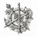 sextant navigation tattoo design idea