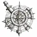 sextant navigation tattoo design idea