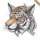 trex tiger wolf   tattoo design idea