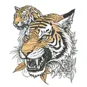 trex tiger wolf   tattoo design idea
