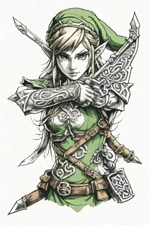 Zelda link tattoo design idea