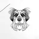 Black & White cocker spaniel head laying on top of dragon stuffed toy tattoo design idea