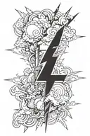 thunder bolt striking tattoo design idea