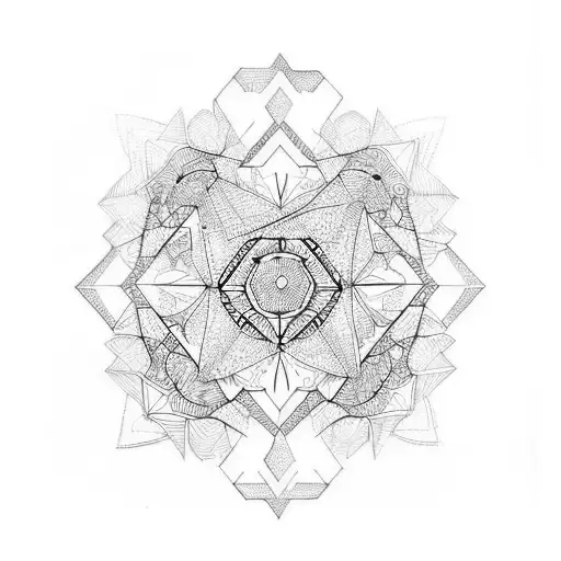 geometric and spanish tattoo design idea