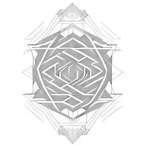 geometric and spanish quotes tattoo design idea