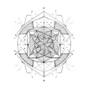 geometric and spanish quotes tattoo design idea