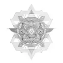 geometric and spanish quotes tattoo design idea