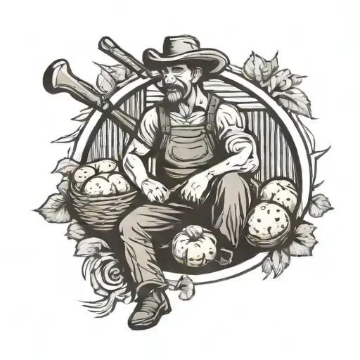 farmer, gym , potatoes, fitboy tattoo design idea