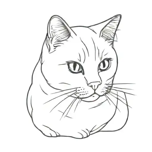 british shorthair cat  tattoo design idea