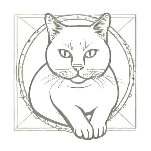 british shorthair cat sherif  tattoo design idea