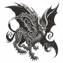 Aries Dragon Donkey tattoo design idea