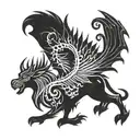 Aries Dragon Donkey tattoo design idea