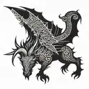Aries Dragon Donkey tattoo design idea