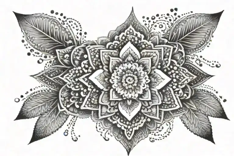 V-shaped mandala tattoo design idea