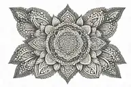 V-shaped mandala tattoo design idea