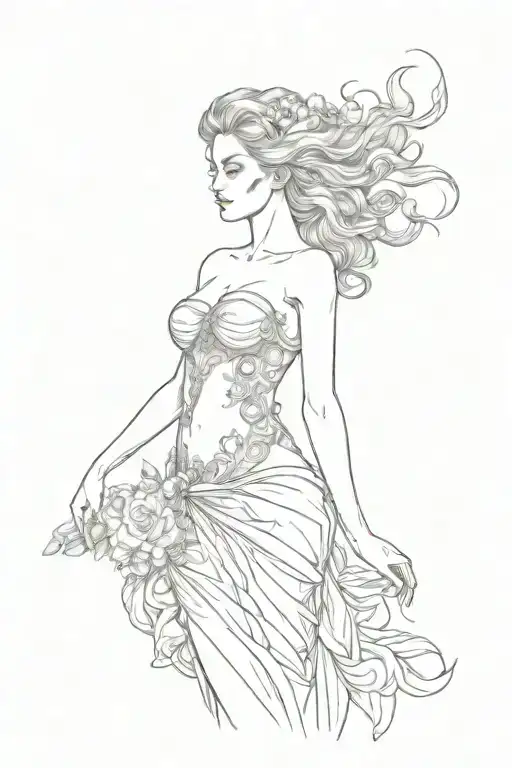 full body Aphrodite realistic sexy girl shoulder tattoo tattoo design idea