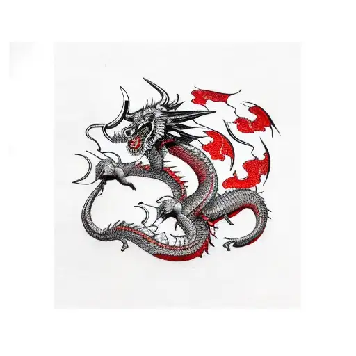 japanese red dragon tattoo