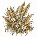 field of grass and grain tattoo design idea