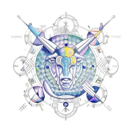 Zodiac constellations of Gemini and Taurus intertwined tattoo design idea