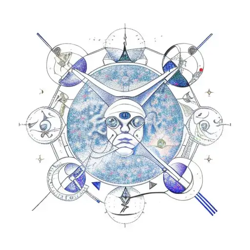 Zodiac constellations of Gemini and Taurus intertwined tattoo design idea