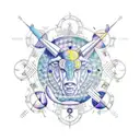 Zodiac constellations of Gemini and Taurus intertwined tattoo design idea