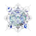 Zodiac constellations of Gemini and Taurus intertwined tattoo design idea